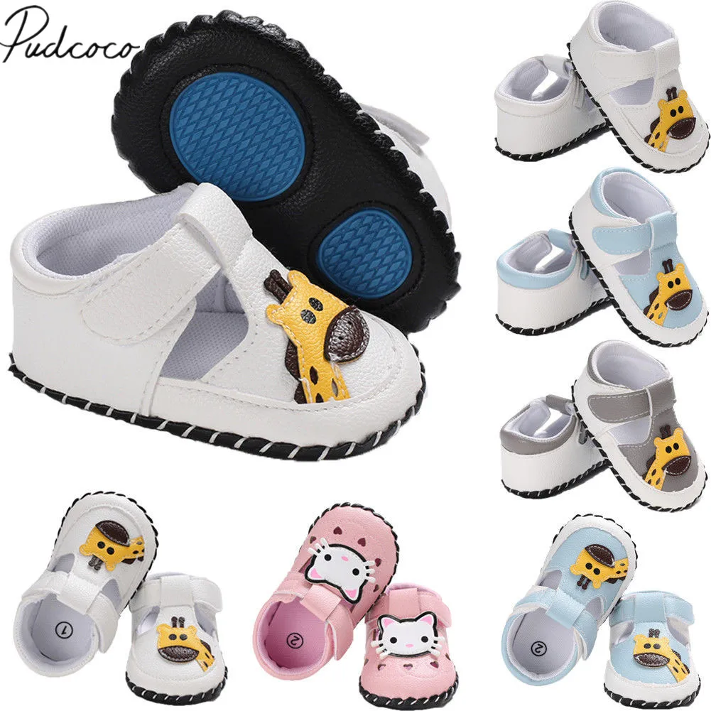 

2019 Brand New Newborn Baby Girl Boy Soft Sole Leather Crib Shoes Antislip Sneaker Prewalker Cartoon Animals First Walkers -18M