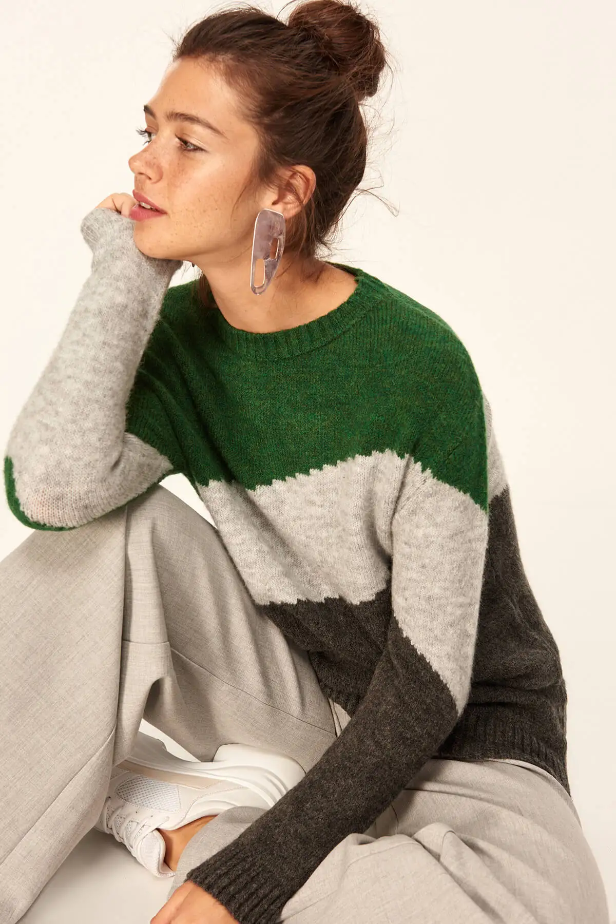 aliexpress green striped sweater