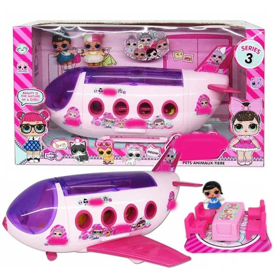 

Genuine DIY Kids Toy lol Dolls Airplane Airship Action Figure play house Lovely Girls Doll children gift glzt