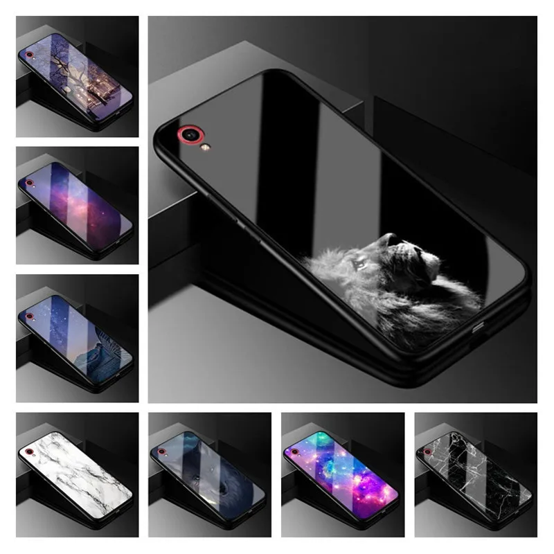 

Luxury Glass Case For VIVO Y91i Case 6.22 Glass Hard Back Cover Case For VIVO Y91C Case TPU Frame For vivo Y91C Y91i Coque Funda
