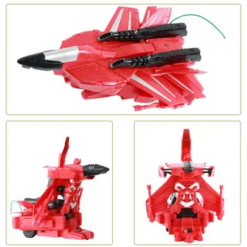 

Children's One-Button Deformation Car Remote Control Electric Aircraft Model Puzzle Sound And Light Deformation Robot Toy