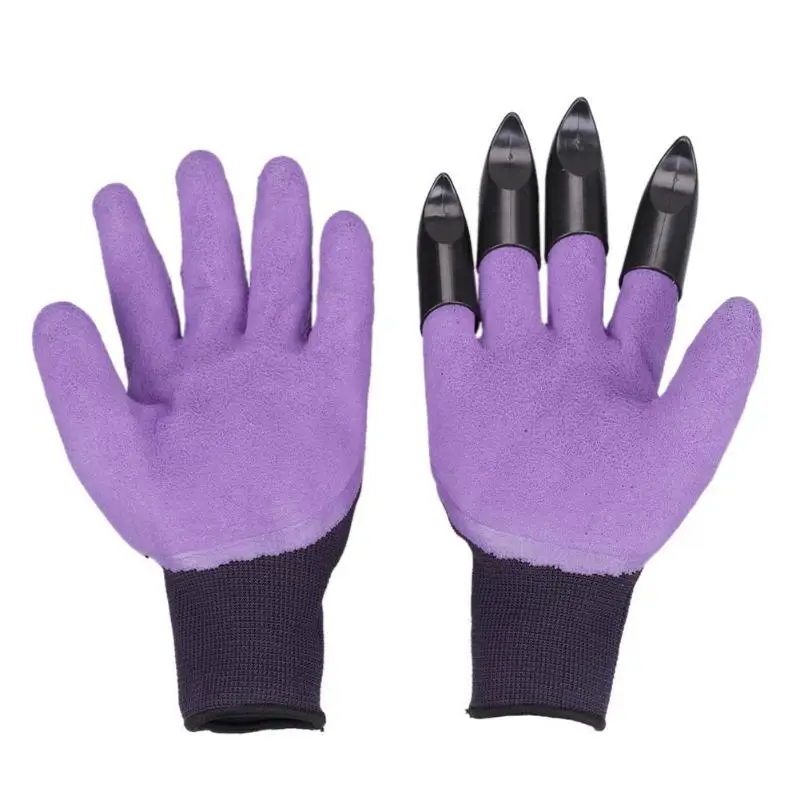 1 пара садовых перчаток 4 кончика пальца ABS латексные перчатки быстрое раскопки завод для домашняя теплица копание, рассада