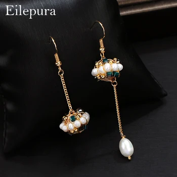 

Vintage Women Dangle Earrings Asymmetric Long Fringed pearl Earrings For Women Drops Earrings Bohemian Earring Handmade Jeweller