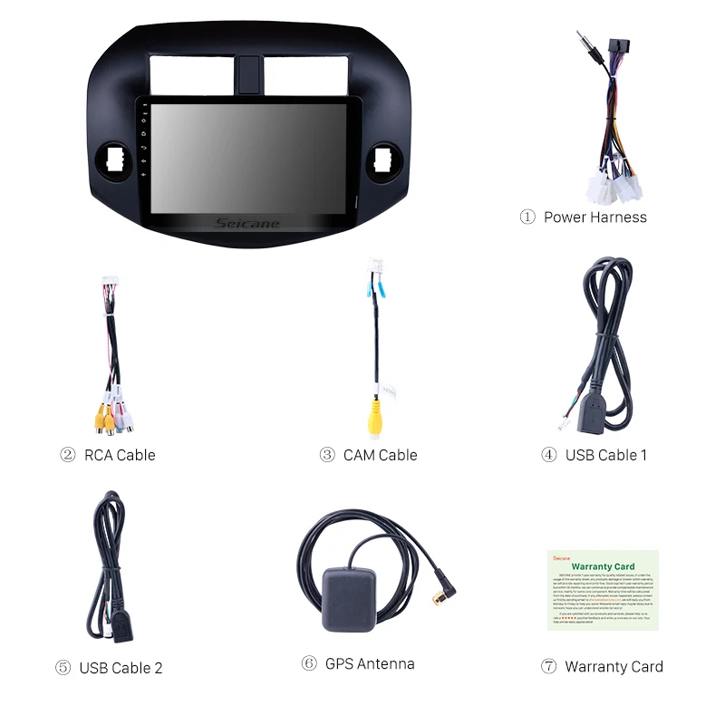 Discount Seicane Android 8.1 Radio for 2007-2011 Toyota RAV4 10.1" HD Touch Screen Bluetooth GPS Navigation USB WIFI Music SWC OBD 3