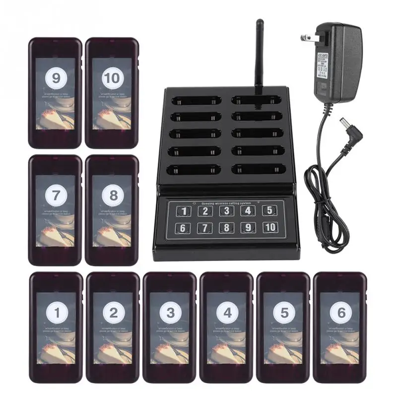 

Wireless Pager Restaurant Queuing Calling System 10 Pager Call Pager Receiver for Wireless Restaurant Paging Queuing Call System