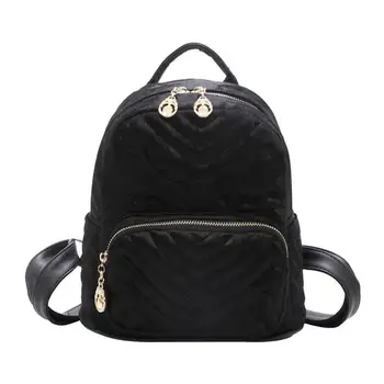 

Velvet Backpack Teenage Girls School Travel Rucksack Bag Women Shoulder Bags