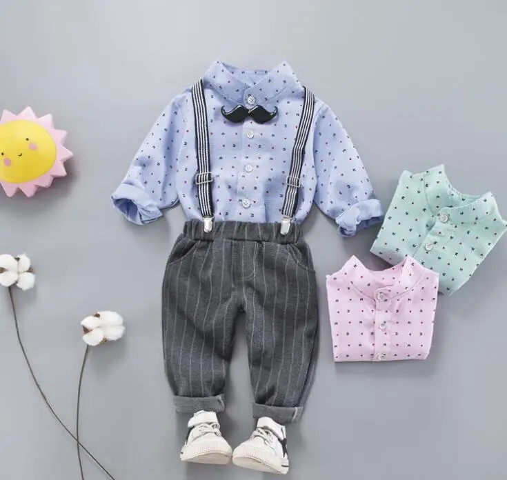 

baby kids BOYS overall outfits clothes sets fashion school suit shirt+bowtie+pants outside wedding party birthday suit Tuxedo