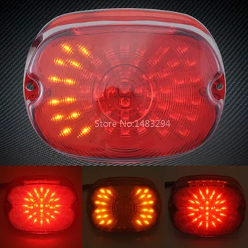 

Custom 5 Wire Modified LED Tail&Brake Signal License Plate Light Red Lens Fit For Harley Motorcycles Sportster Touring Softail