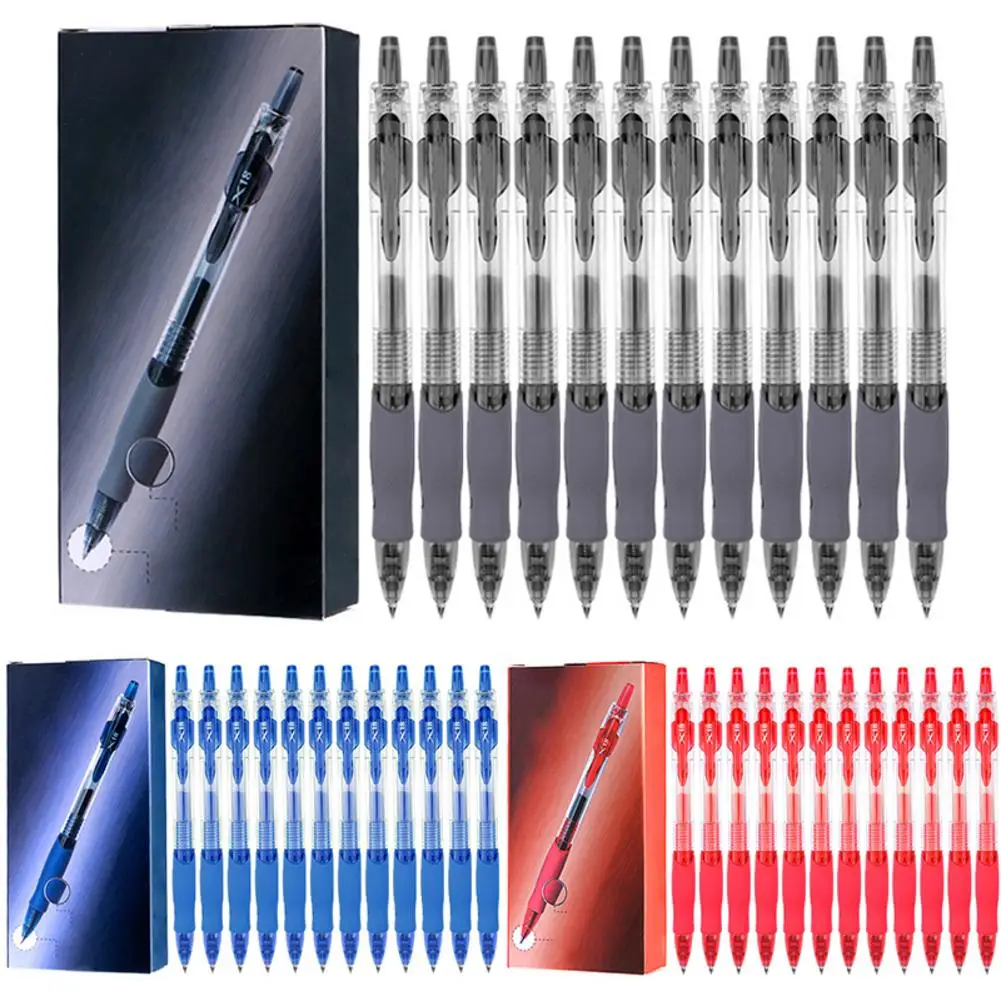 

High Quality 12 Pieces / Lot Non-slip Retractable Gel Pen 0.5mm Writing Office Supplies And School Supply