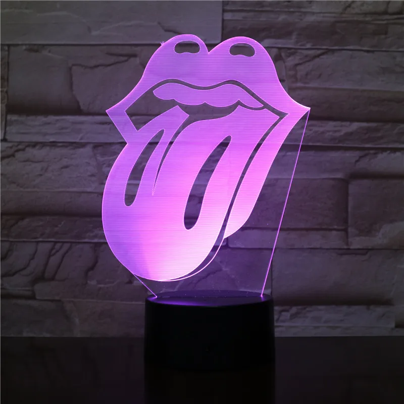 3D Led ночник Usb Визуальный язык для губ моделирование сенсорная настольная лампа