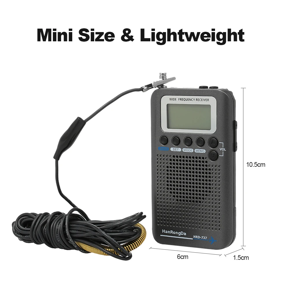 HRD-737 портативный Полнодиапазонный радиоприемник FM/AM/SW/CB/Air/VHF World Band с ЖК-дисплеем Будильник Радио