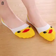 Женские хлопковые носки Invisibles, нескользящие носки-лоферы с подкладкой, низкие носки с изображением животных из мультфильмов, короткие носки-башмачки