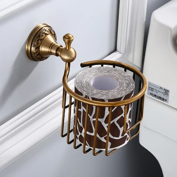 

Wall Mounted Brass Toilet Paper Holder Antique Finishing Roll Toilet Paper/Roll Holder Apply Kitchen Bath Restaurant