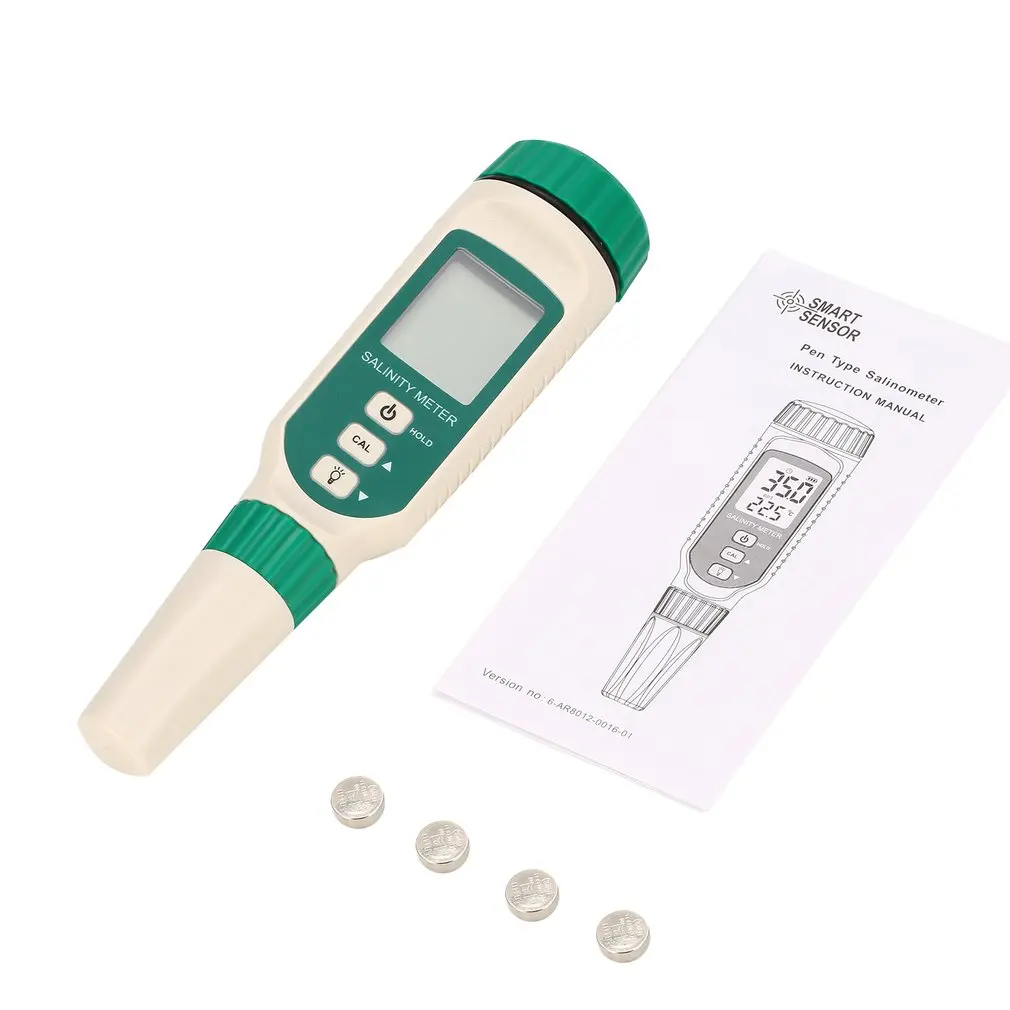 

SMART SENSOR Digital Salinometer Salinity Tester Pen Food Beverages Drink Salt Content Meter ATC Handheld Seawater Measuring