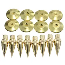 Onsale 8sets M6x36 Speaker Spikes Golden Audio Isolation Spike Cone Stand Feet+Base Pads For HiFi Speaker/Frame