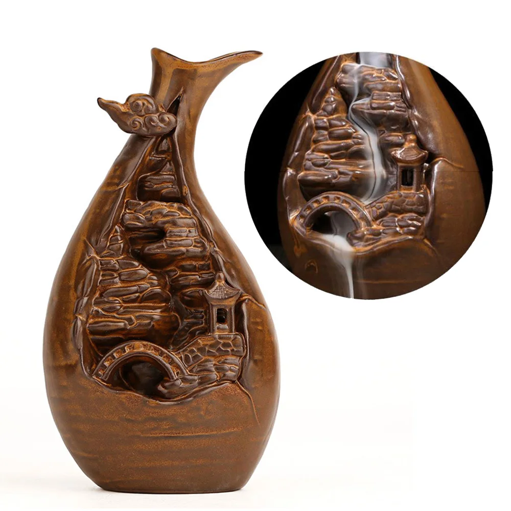 

Landscape Backflow Incense Holder Cone Burner Waterfall Smoke Incense Burner