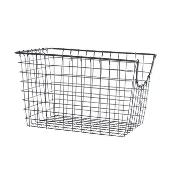 

1 pc Storage Basket Japanese Style Simple Wrought Iron Sundries Container for Books Clothing Cosmetics Blanket