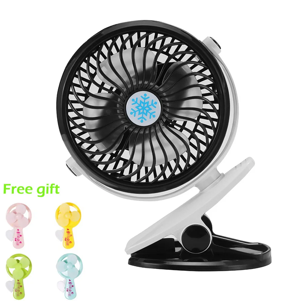 

Portable Mini USB Fan Multifunction Clip Rechargeable Baby Stroller Fans USB Desk Fan Air Cooling free Give a gift at random