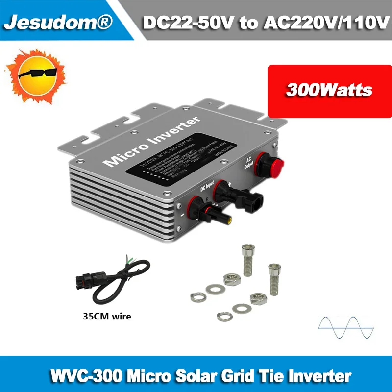 

300W Micro Grid Tied Inverter Input DC22V-50V to AC230V/110V Waterproof Solar Inverter with IP65 Grid Connected Inverter WVC300