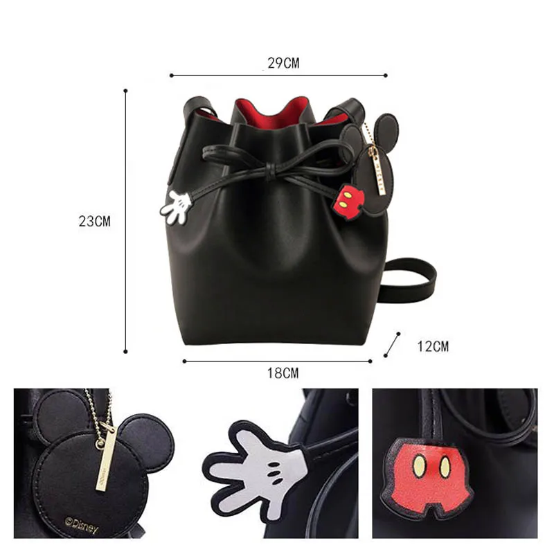 Irtbgfu 5 Styles 20 30cm Cute Mickey Mouse Bag Kawaii Toys Cartoon Pu Mickey Minnie Toys Christmas Gift For Children Kids Girls