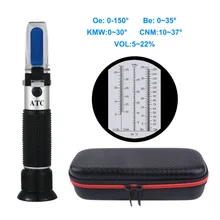Yieryi Oechsle Brix Refractomete 5-22% Vol 0 ~ 35% Brix 0 ~ 150 Oe Oechsle 0 ~ 30 kmw Refractometer Wijn Bier Vruchtensap Brouwen