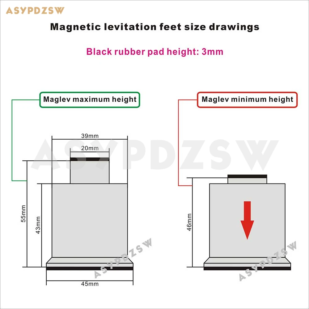4 шт. D45* H55 высокое качество усилитель изоляционный шип maglev Ноги аудио стенд мат