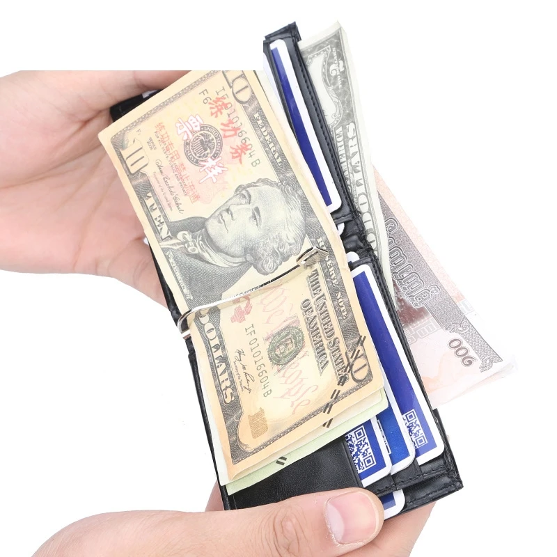 

Fashion Men's Short Coin Wrapper Tide Thin Multi-Function Dollar Bag Clip Coin Purse Dollar Purse