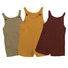 Emmababy для новорожденных для маленьких девочек летний хлопковый Детский комбинезон без рукавов комбинезон Твердые наряды одежда