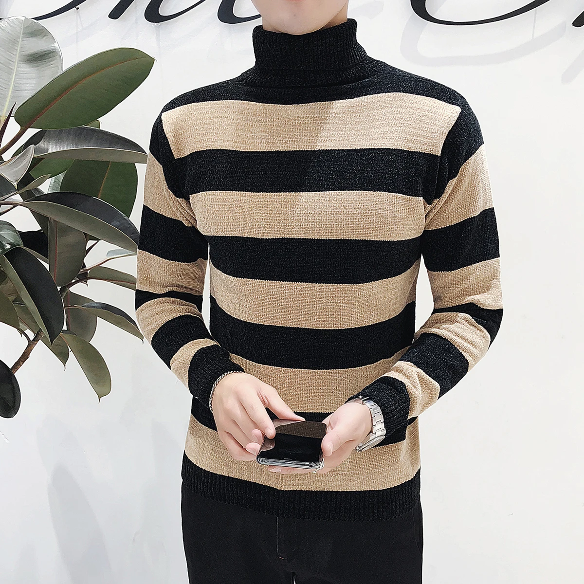Autumn And Winter England High Lead Lapel Width Stripe Thick Wire Thickness Sweater dress Men's Wear cardigan men clothes Autumn And Winter England High Lead Lapel Width Stripe Thick Wire Thickness Sweater dress Men's Wear cardigan men clothes