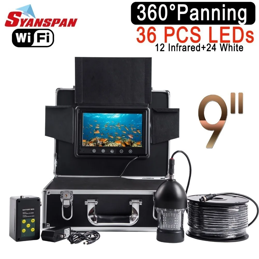 Беспроводной рыболокатор SYANSPAN с Wi Fi и ЖК монитором 9 дюймов видеокамера 1000TVL