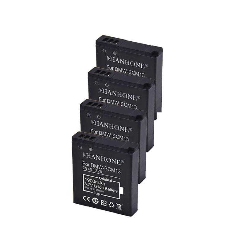 4 шт. 1900 мАч DMW-BCM13E DMW-BCM13 BCM13 батарея для Panasonic Lumix ZS40 TZ41 ZS27 ZS50 ZS45 TZ60 TZ37 DMC-ZS45 TZ57 ZS30 TZ70 |