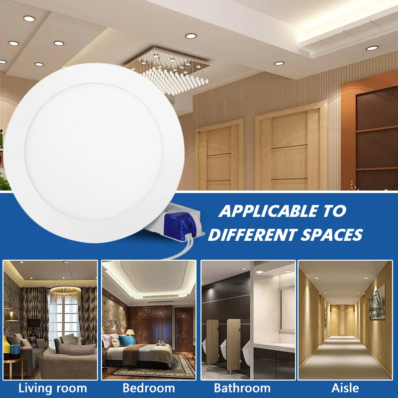 Ultrathin LED Downlight LED Round Panel Light 3W 6W 9W 12W 15W 18W 24W Led Ceiling Recessed Grid Lamp Nature Lighting 110V 220V