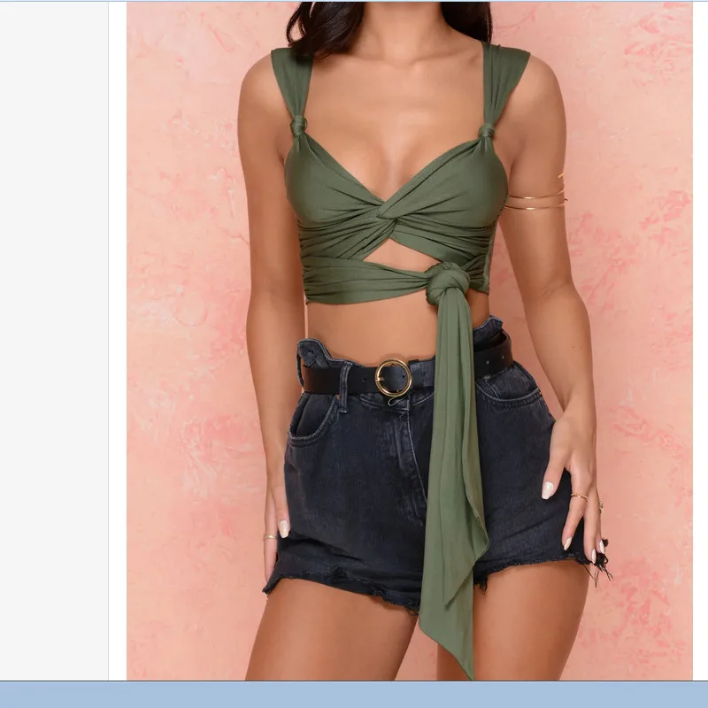 

Women Criss Cross Caged Strappy Stash Crop Top Bralette Bustier Padded Vest