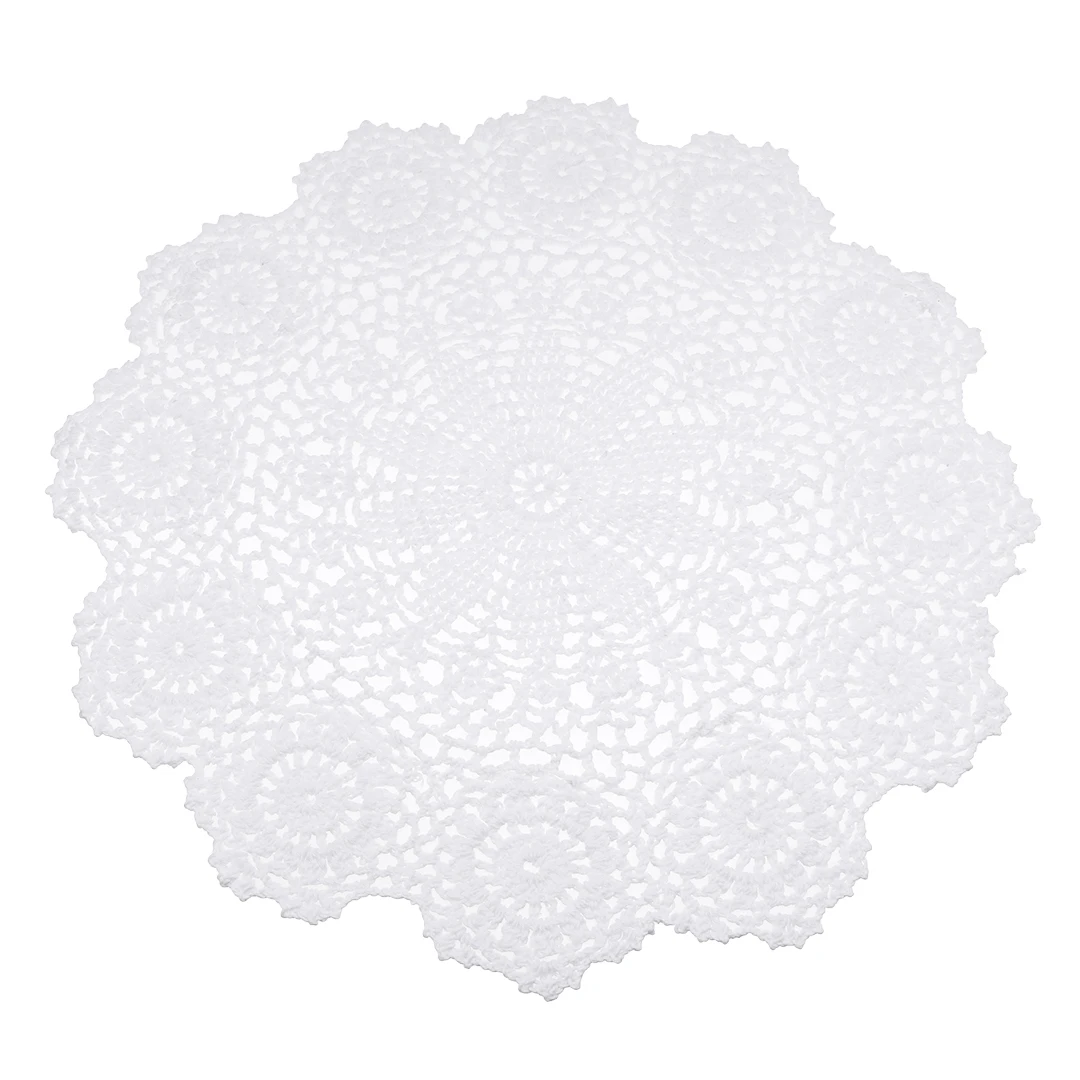 Handmade Round Pure Cotton Placemat Crochet Lace Doily Placemats Flower Coaster Mat 37cm for Kitchen Table Decoration Handmade Round Pure Cotton Placemat Crochet Lace Doily Placemats Flower Coaster Mat 37cm for Kitchen Table Decoration