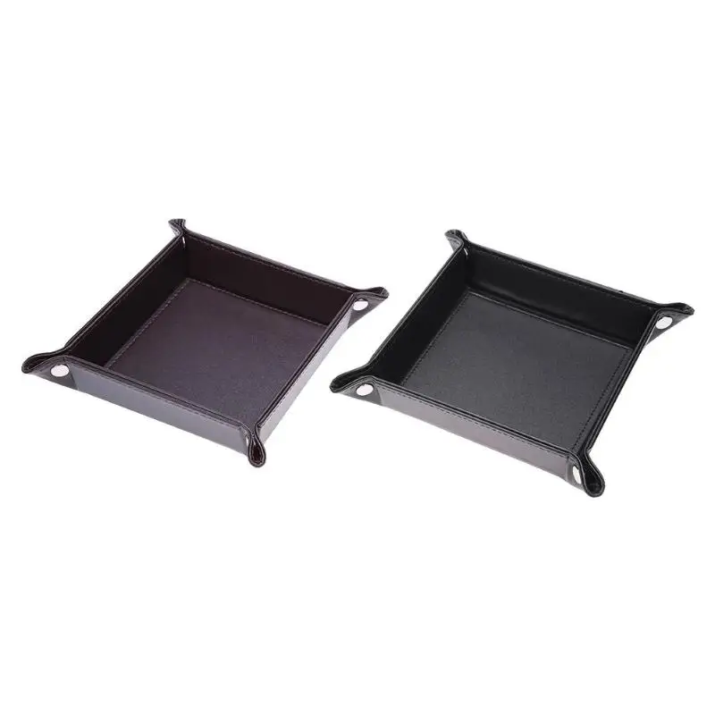

PU Leather Cosmetic Organizer Keys Coins Storage Box Sundries Table Tray