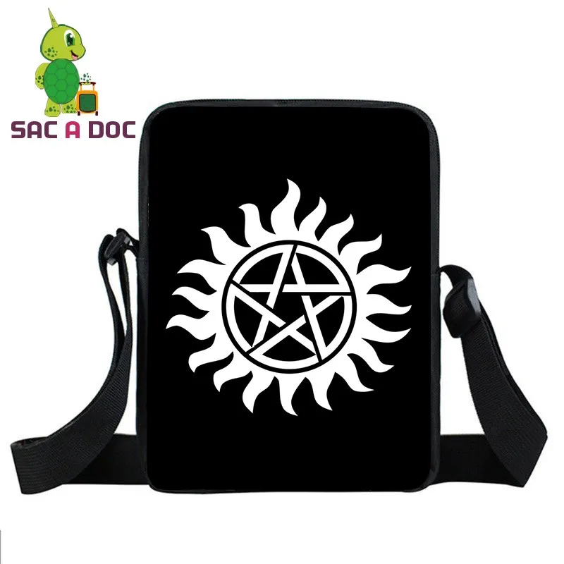 

Supernatural Winchester Bros Sam Dean Messenger Bag Women Men Crossbody Handbags Purses TeenagersTravel Shoulder Bags