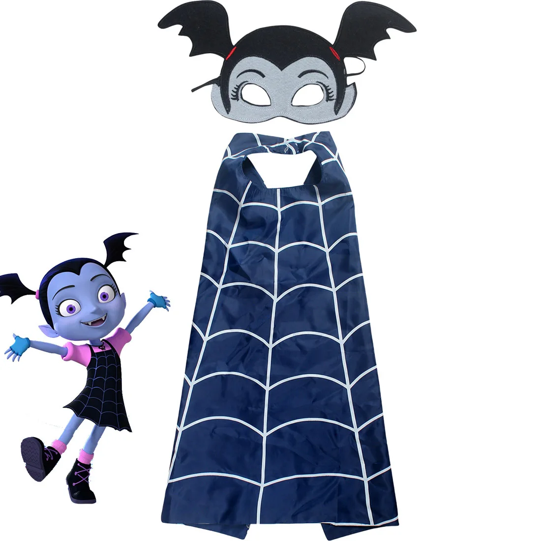 

2019 new Girl's moana t-shirt Girls vampire clothes cloaks children's set cosplay Cartoon vampire Girl 's t-shirt novel coat