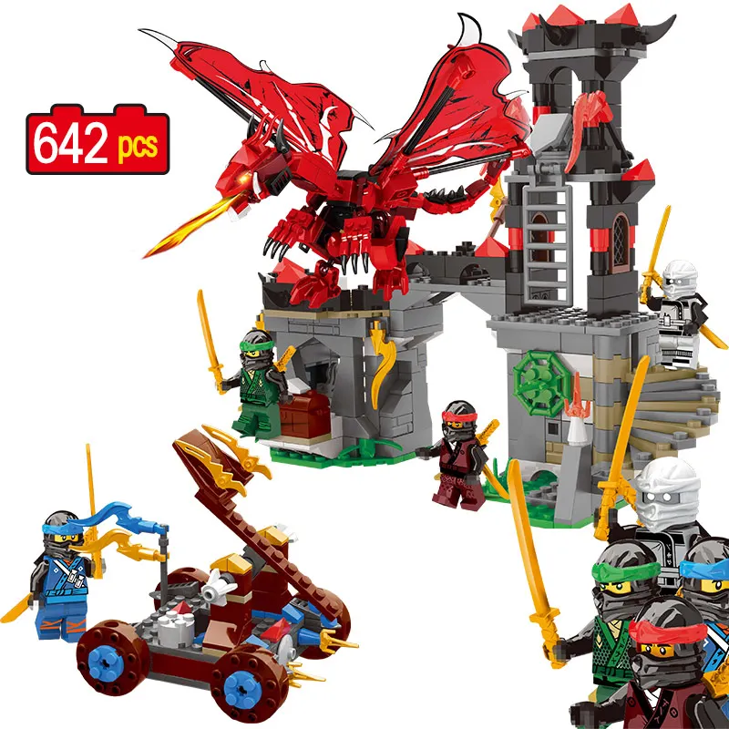 

642pcs Ninjagoed Dragon Siege Building Blocks Figures Bricks sets Enlighten Toy for Children Compatible with Legoing Ninjagoes