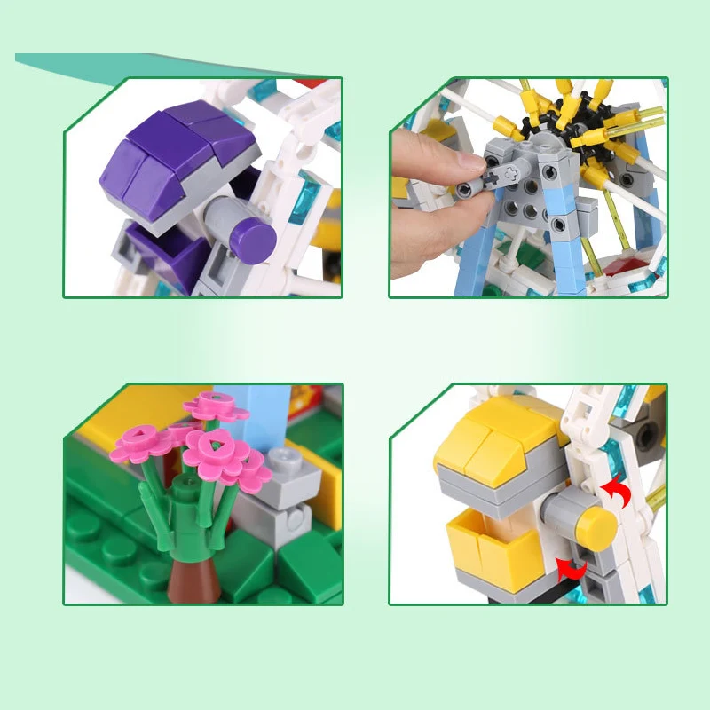 300+ Amusement Park Ferris Wheel Building Blocks Model Pirate ship Bricks Toys For Kids Educational Gifts Compatible Legoing 300+ Amusement Park Ferris Wheel Building Blocks Model Pirate ship Bricks Toys For Kids Educational Gifts Compatible Legoing