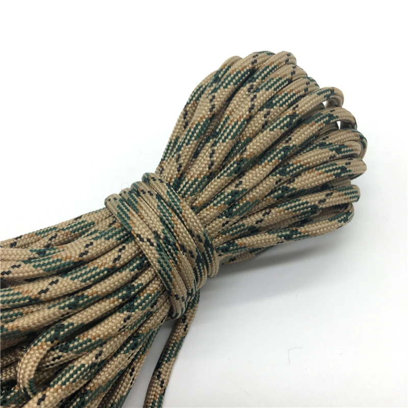 Corda Paracord 550 Lbs FISHLUND | Tipo III 7 Fili 4mm X 30m | Nylon Per Campeggio E Sopravvivenza