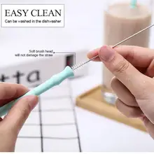 Многоразовый складной силиконовый питьевой соломы с чистящей щеткой бар Drinkware Кухня Аксессуары для барной посуды поставки