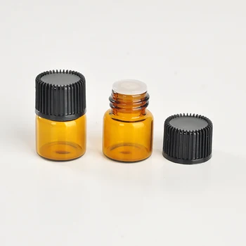

500pcs 1ML Brown Glass Perfume Bottle For Essential Oils Empty Contenitori Cosmetici Care Sample by DHL