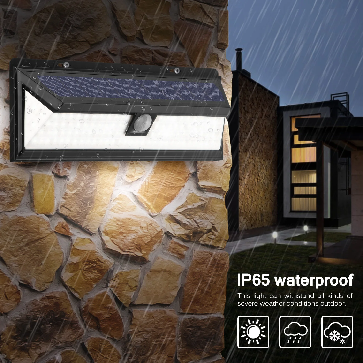 

Waterproof 102 LED Wall Light Solar Powered PIR Motion Sensor Light Wall-mounted Stair Light for Balcony Garden