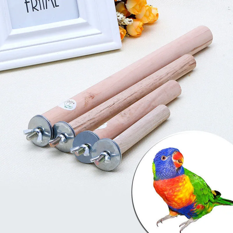 

New Parrot Perches For Pet Bird Useful Portable Raw Wood Stand Toy Parakeet Hamster Branches Perches For Bird Cage Hot Sale 2019