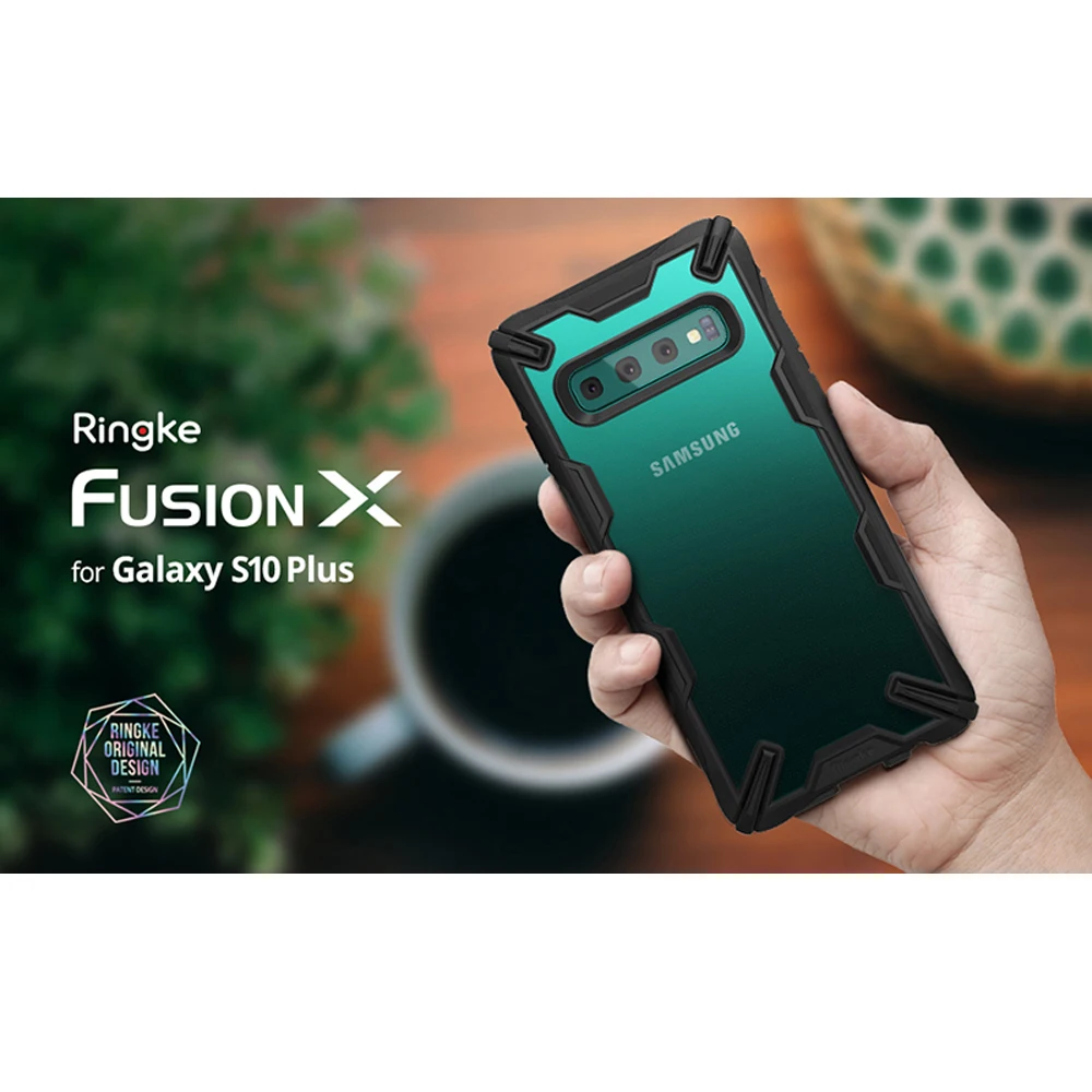 Skup Ringke Fusion X dla Galaxy S10 Heavy Duty amortyzacja ergonomiczna przezroczysta twarda PC powrót miękka ramka z tpu Hybrid dla S10 Plus