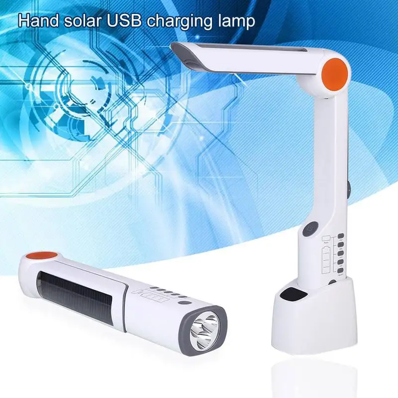 

CLAITE Solar LED Flashlight Eye Protection Desk Lamp Portable Lanterns Multi-function Radio USB Powered Power Bank LED Flashligh