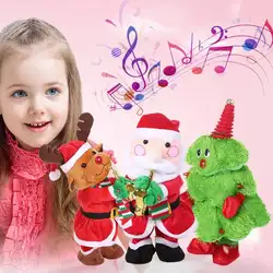 Батарея работает музыка плюшевые куклы дети Рождественская Поющая Xmas Электрический игрушечные лошадки забавные рождественские украшения