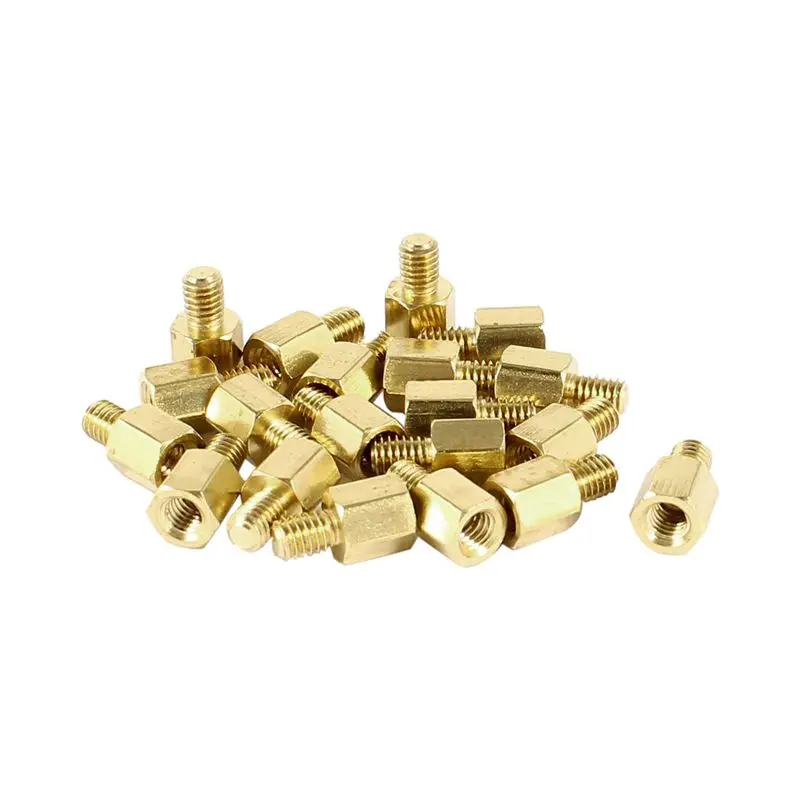 

New 20 pcs PC PCB Mainboard Spacer Hexagonal Brass M3 * 5 + 4 mm