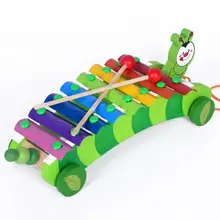 Детские 8-Note деревянные ксилофон музыкальные игрушки детский музыкальный инструмент, игрушка мультяшный детский ручной стук пианино разборный стол в сборе