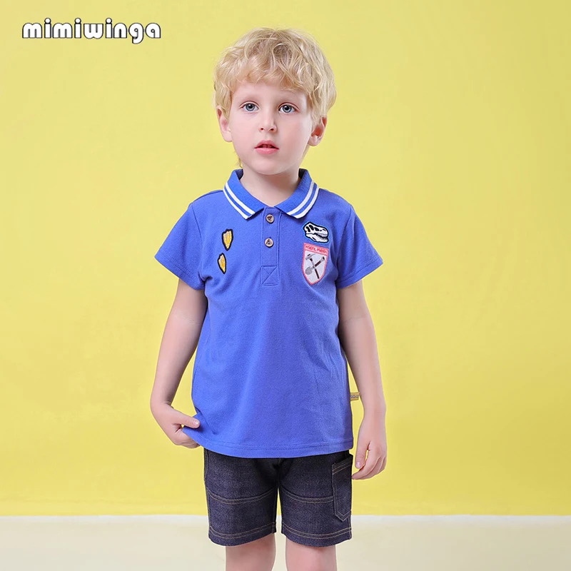 

Summer Cartoon Baby Boy Clothes 2019 New Casual Cotton Polo T Shirts Denim Shorts Letter Kids Clothes Set